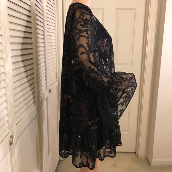 Free People Falling Flowers Frock Floral & Sequins Dress Medium - Picture 12 of 16